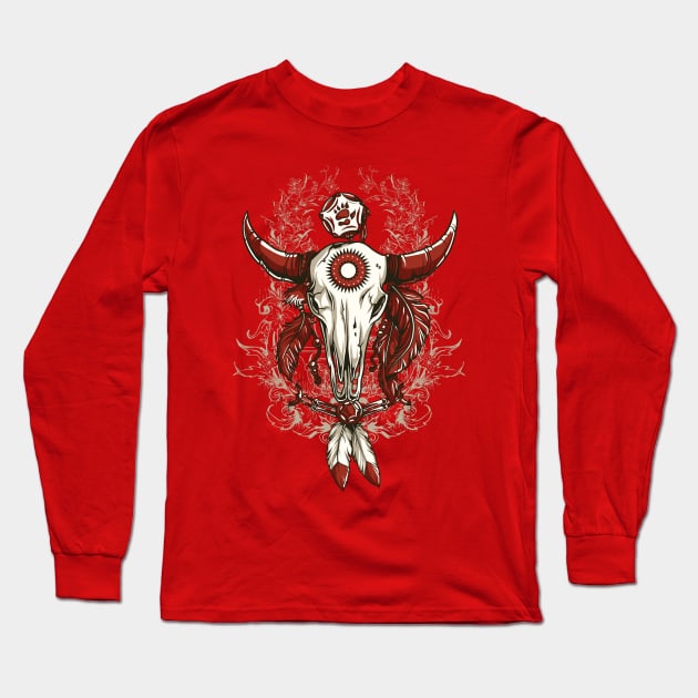 Buffalo Totem Long Sleeve T-Shirt by SerialWordAbuser